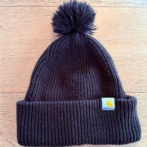 carhartt black pompom beanie